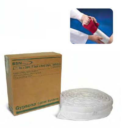 BSN Medical Padded Plaster Bandage Gypsona® Splinting System 2 Inch X 20 Foot Cotton / Foam / Plaster of Paris White - Each - GPS-215-EA