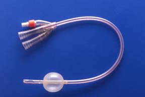 Teleflex LLC Foley Catheter Soft Simplastic® 3-Way Couvelaire Tip 30 cc Balloon 22 Fr. PVC - Box of 10 - 664130-000220-BX