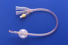 Teleflex LLC Foley Catheter Soft Simplastic® 3-Way Couvelaire Tip 30 cc Balloon 22 Fr. PVC - Box of 10 - 664176-000220-BX