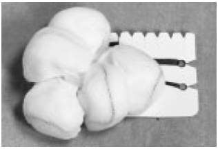 Teleflex Medical Surgical Tonsil Sponge X-Ray Detectable Cotton / Gauze 5 Count Pack Sterile - Case of 500 - 200335-CS