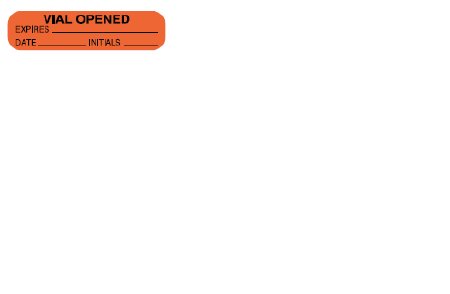 Medline Pre-Printed Label Barkley® Auxiliary Label Red Vial Opened Black Syringe Label 1-1/2 X 3/8 Inch - Pack of 3 - PHL519-PK