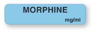 United Ad Label Drug Label UAL™ Anesthesia Label Morphine Strength_mg/mL Exp Dt Tm Light Blue 1/2 X 1-1/2 Inch - Roll of 1 - ULAL762-RL