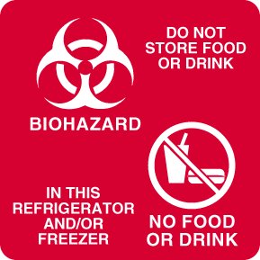 United Ad Label Magnetic Sign Caution Do Not Store Food Or Drink Biohazard In The Refrigerator and Or Freezer No Food No Drink - Each - ULBH701-EA