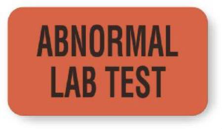 United Ad Label Pre-Printed Label UAL™ Laboratory Use Flourescent Red Paper Abnormal Lab Test Red Lab / Specimen 7/8 X 1-5/8 Inch - Roll of 1 - ULLR139-RL