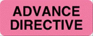 United Ad Label Pre-Printed Label UAL™ Advisory Label Fluorescent Red Paper Advance Directive Black Safety and Instructional 7/8 X 2-1/4 Inch - Roll of 1 - ULMR720-RL