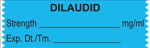 United Ad Label Drug Label UAL™ Anesthesia Label Tape Dilaudid Strength_% Exp DT Tm_ Light Blue 1/2 X 1-1/2 Inch - Each - ULTA215-EA