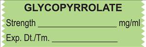 United Ad Label Drug Label UAL™ Anesthesia Label Tape Glycopyrrolate Stength _ mg/mL Exp Dt Tm_ Green 1/2 X 1-1/2 Inch - Roll of 1 - ULTJ078-RL
