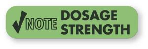 United Ad Label Pre-Printed Label UAL™ Advisory Label Green Paper Note Dosage Strength Black Medication Instruction 3/8 X 1-5/8 Inch - Roll of 1 - ULFP1153-RL