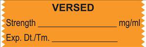 United Ad Label Drug Label UAL™ Anesthesia Label Versed Strength_mg/mL Exp Dt Tm_ Orange 1/2 X 1-1/2 Inch - Roll of 1 - ULTJ013-RL