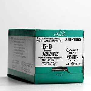 Covidien Nonabsorbable Suture with Needle Novafil™ Polybutester C-13 3/8 Circle Reverse Cutting Needle Size 6 - 0 Monofilament - Box of 1 - 8886442013-BX