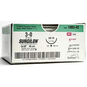 Covidien Nonabsorbable Suture with Needle Surgilon™ Nylon CV-23 1/2 Circle Taper Point Needle Size 4 - 0 Braided - Box of 1 - 88861995-31-BX