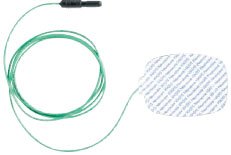 Natus Medical EMG Adhesive Ground Plate Electrode with Leadwire Natus® 40 X 50 mm Contact Area X 36 Inch Lead Length Silver / Silver Chloride NonSterile Tab Tip Disposable - Box of 24 - 019-400500-BX