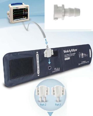 Welch Allyn Reusable Blood Pressure Cuff FlexiPort® 32 to 43 cm Arm Nylon Cuff Adult Long Cuff - Each - REUSE-12L-1MQ-EA