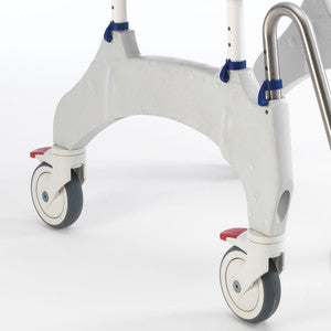 Invacare Aquatec Ocean Ergo Shower Commode with Collection Pan, Lid, and Pan Support Guide Rail - OCEANERGO