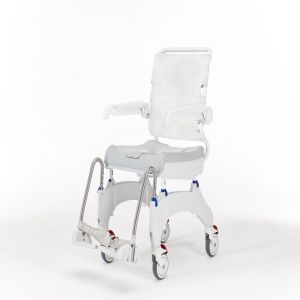 Invacare Aquatec Ocean Ergo Shower Commode with Collection Pan, Lid, and Pan Support Guide Rail - OCEANERGO
