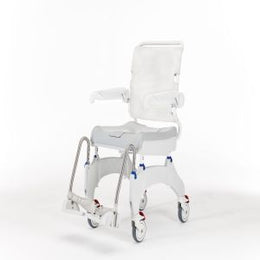 Invacare Aquatec Ocean Ergo Shower Commode with Collection Pan, Lid, and Pan Support Guide Rail - OCEANERGO